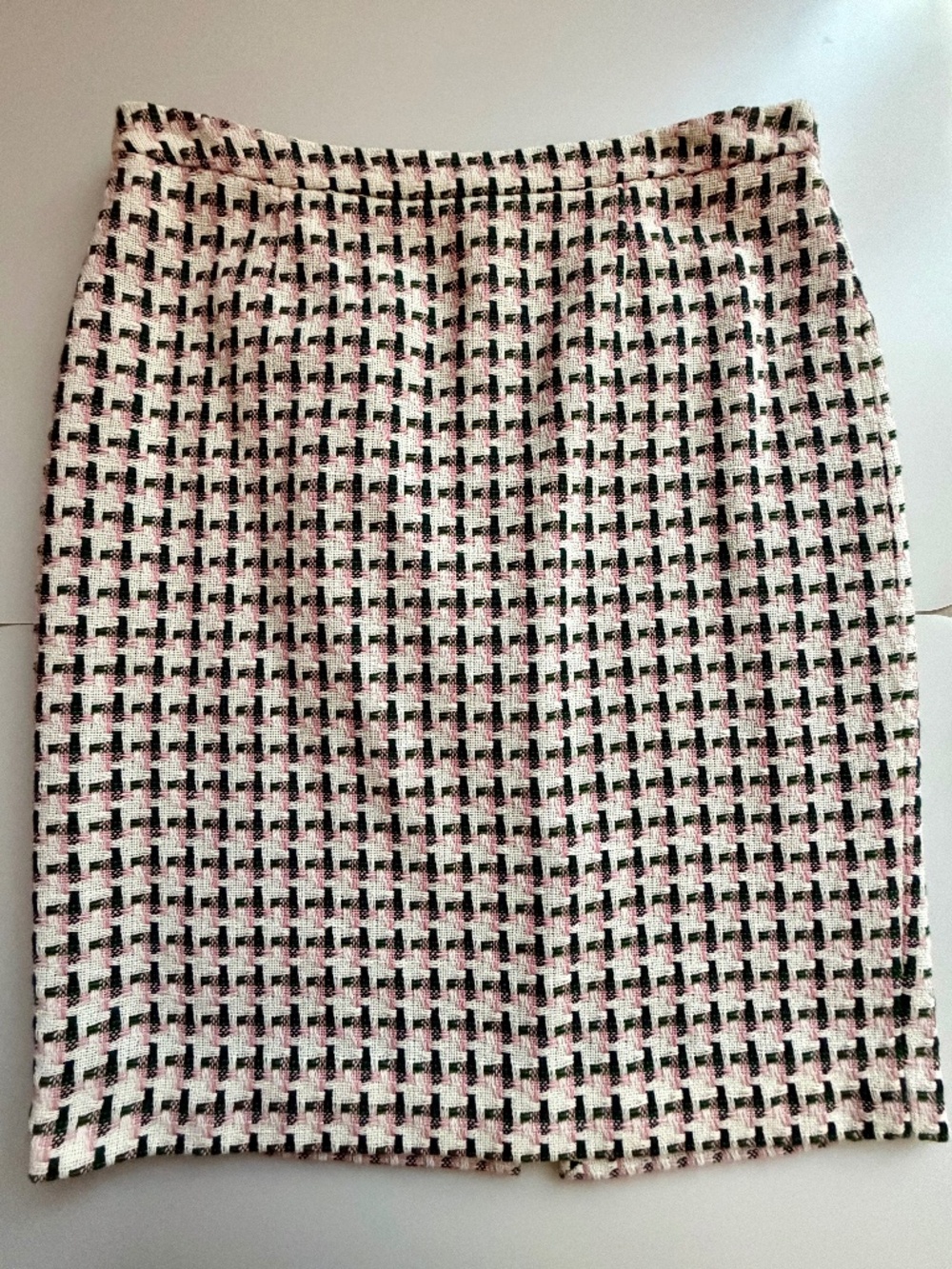 Boden Pink and Green Tweed Pencil Skirt